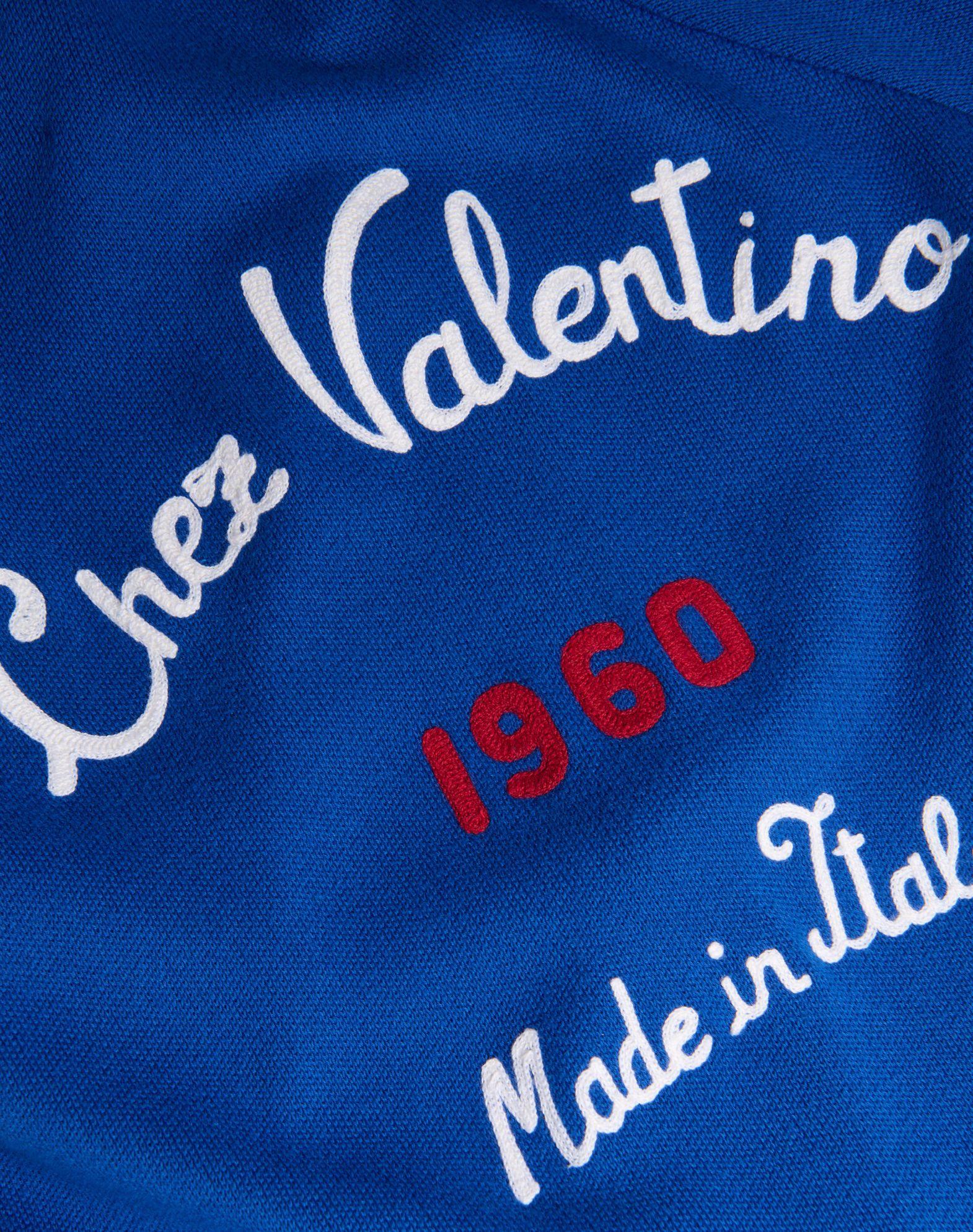 Cotton Bowling Shirt With Chez Valentino Embroidery Product Image