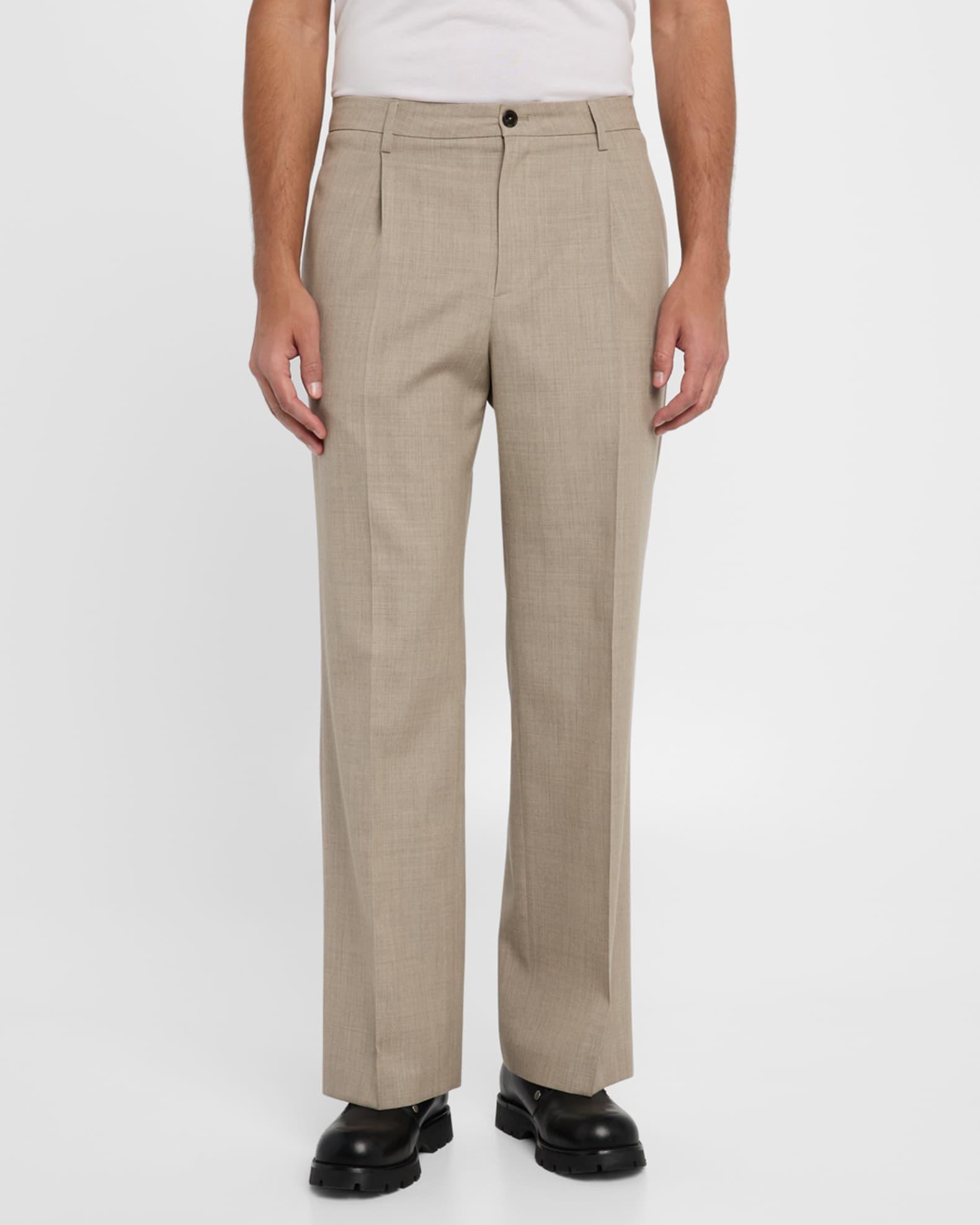 Men's Wide Leg Wool Trousers Product Image