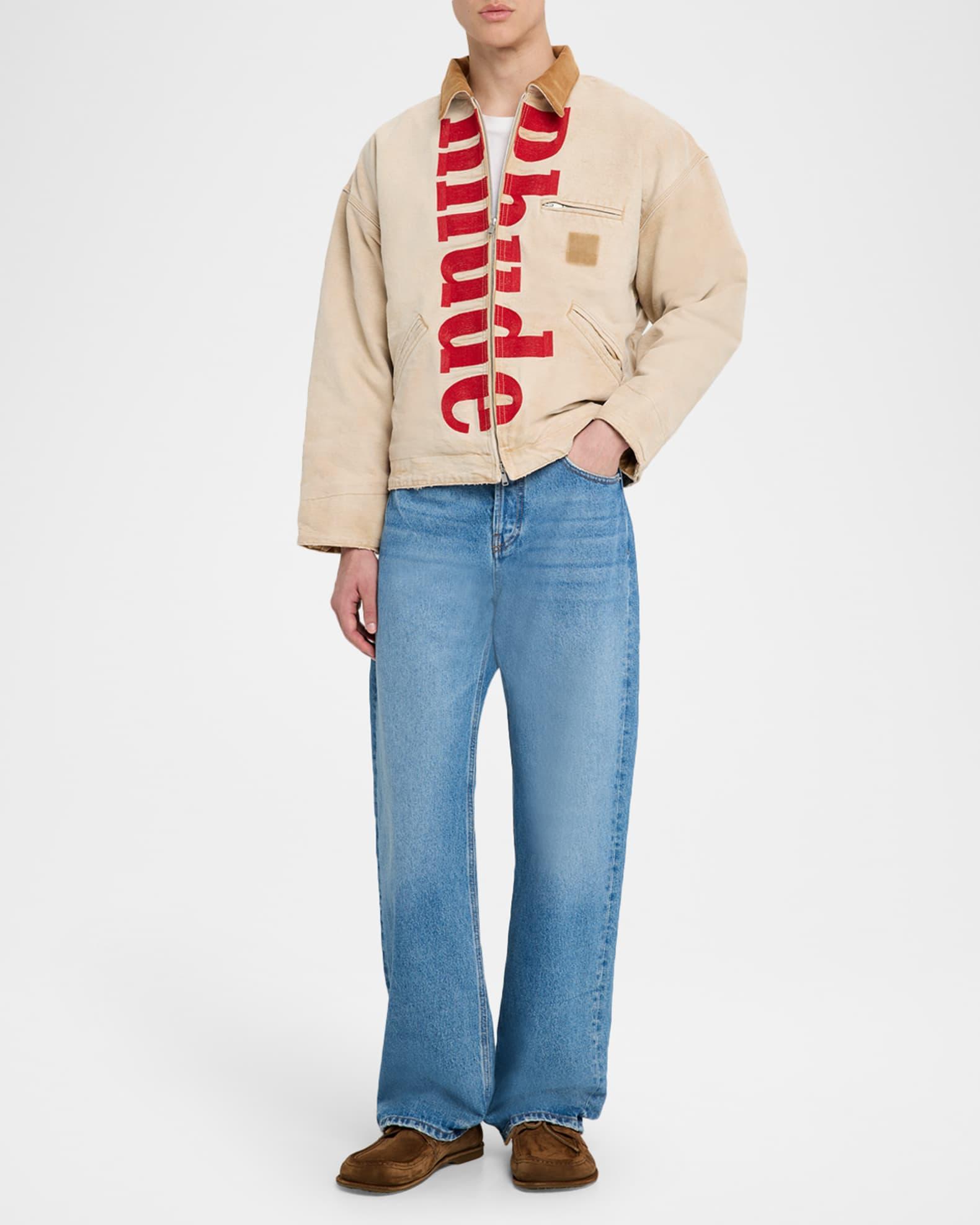 Men's Corduroy-Collar Logo Full-Zip Jacket Product Image