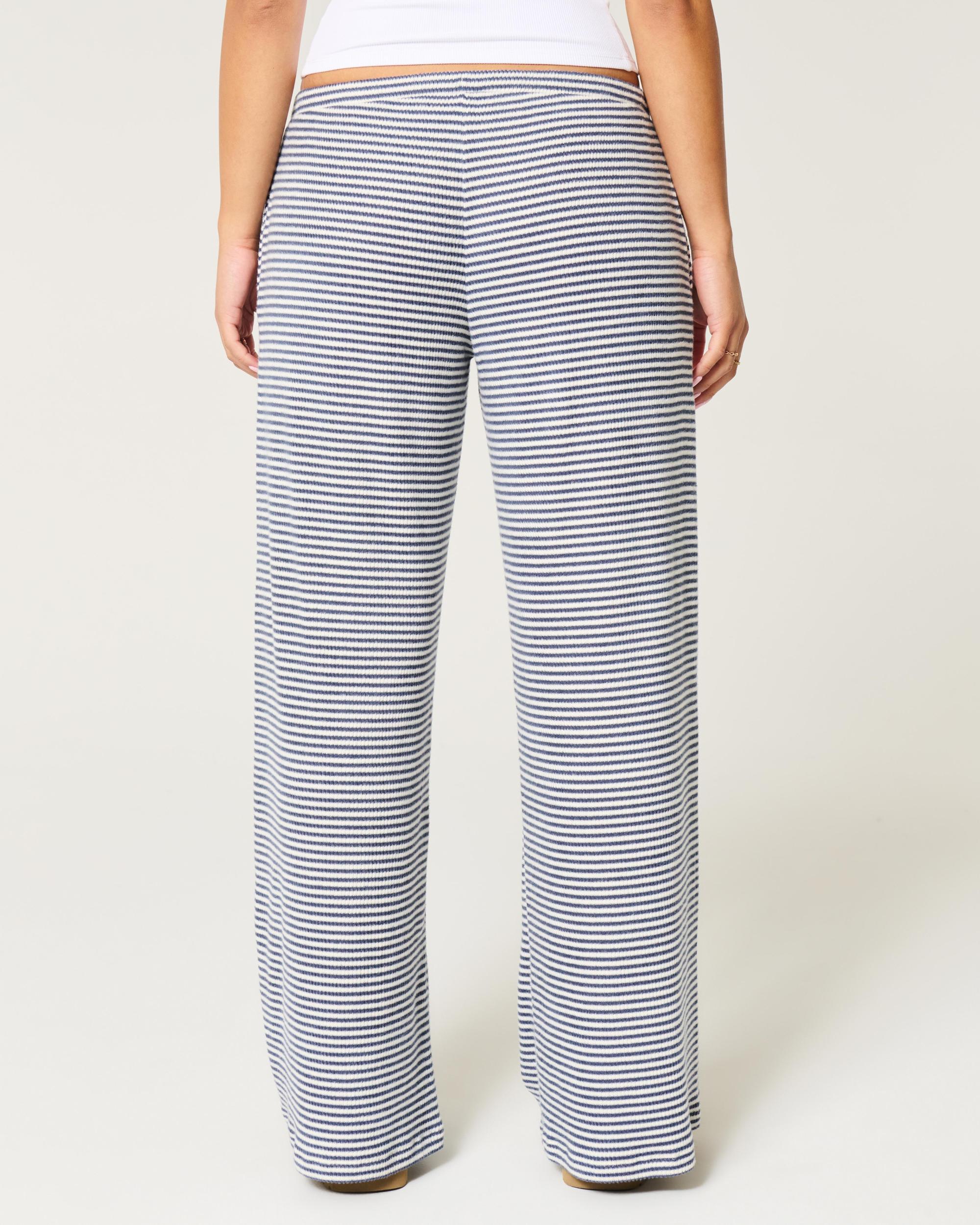 Cozy Ribbed Drawstring Baggy Pants Product Image