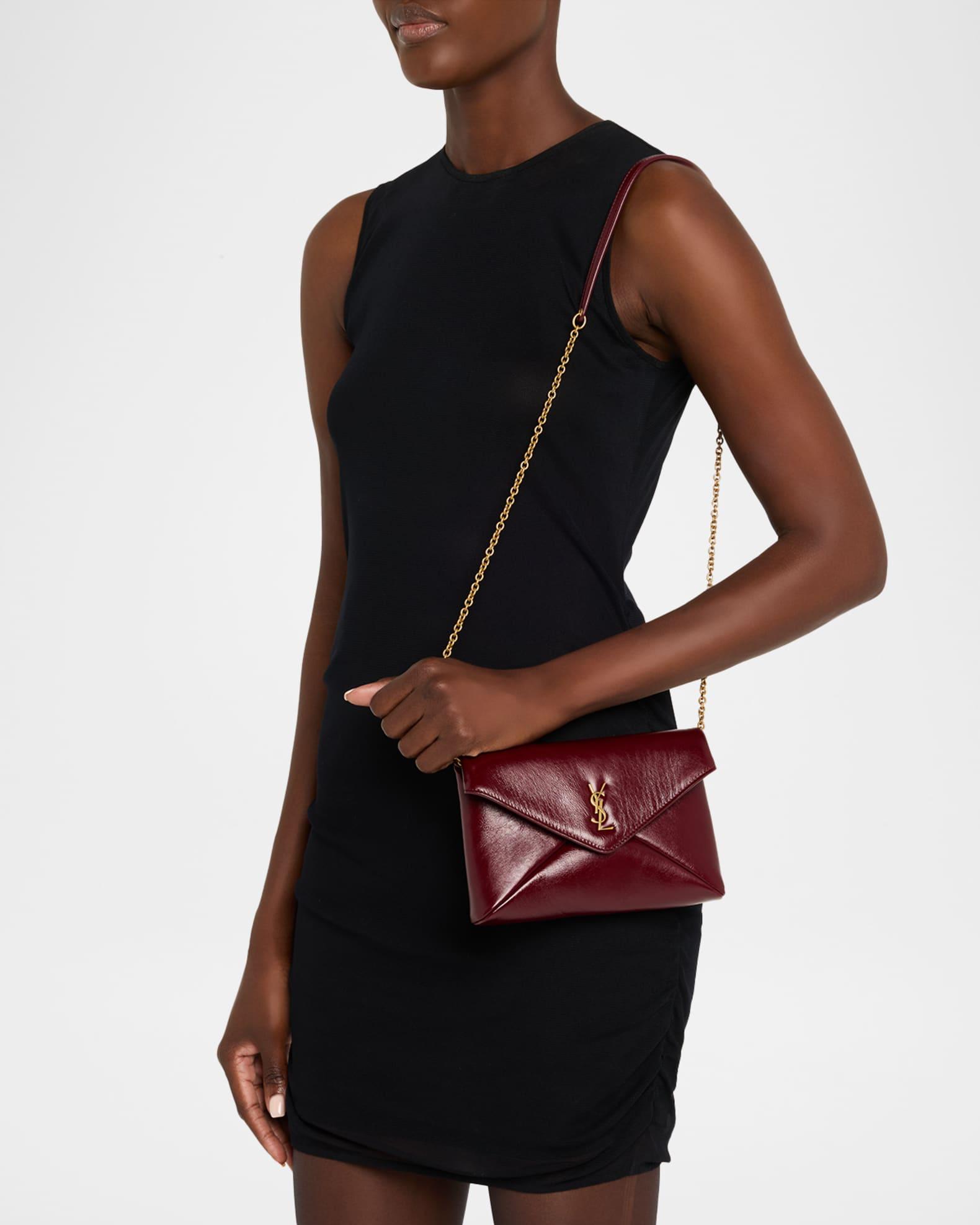 Small YSL Pouch Bag in Shiny Calfskin Leather Product Image