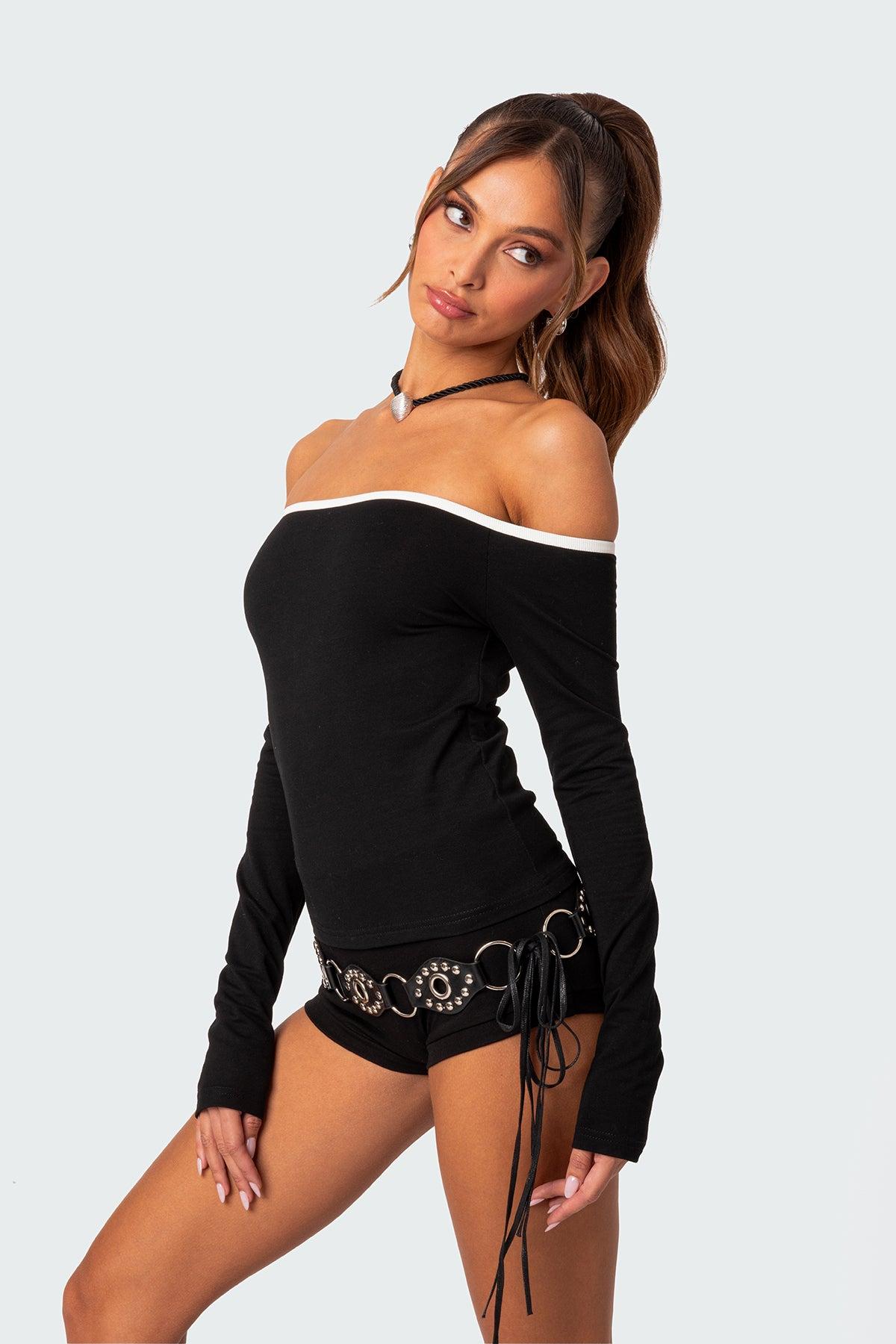 Captain Contrast Off Shoulder Top Product Image
