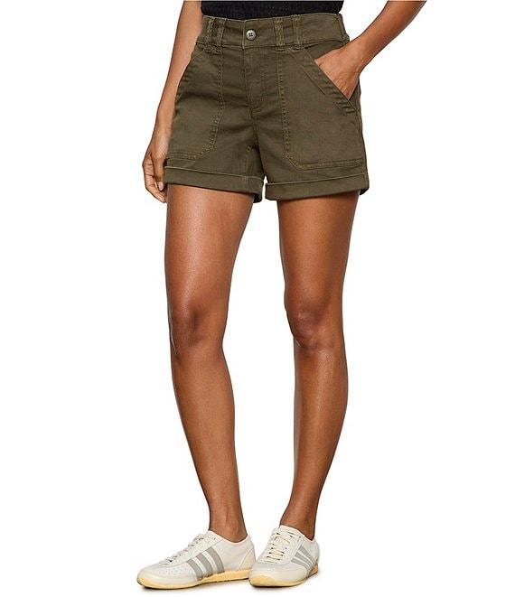 Sanctuary Wander On Mid-Rise Cuffed Hem Hybrid Stretch Twill Shorts Product Image
