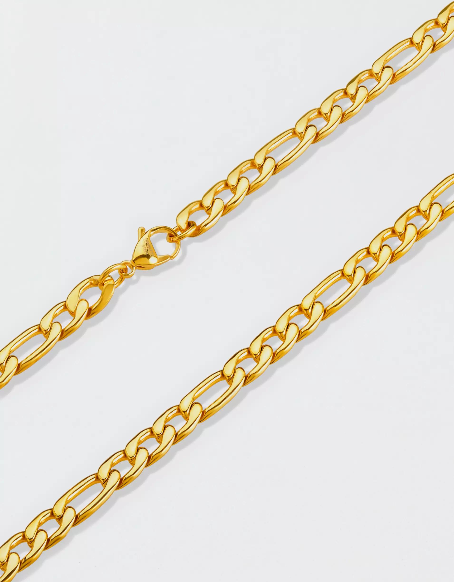 West Coast Jewelry Polished Stainless Steel Figaro Chain Necklace Product Image