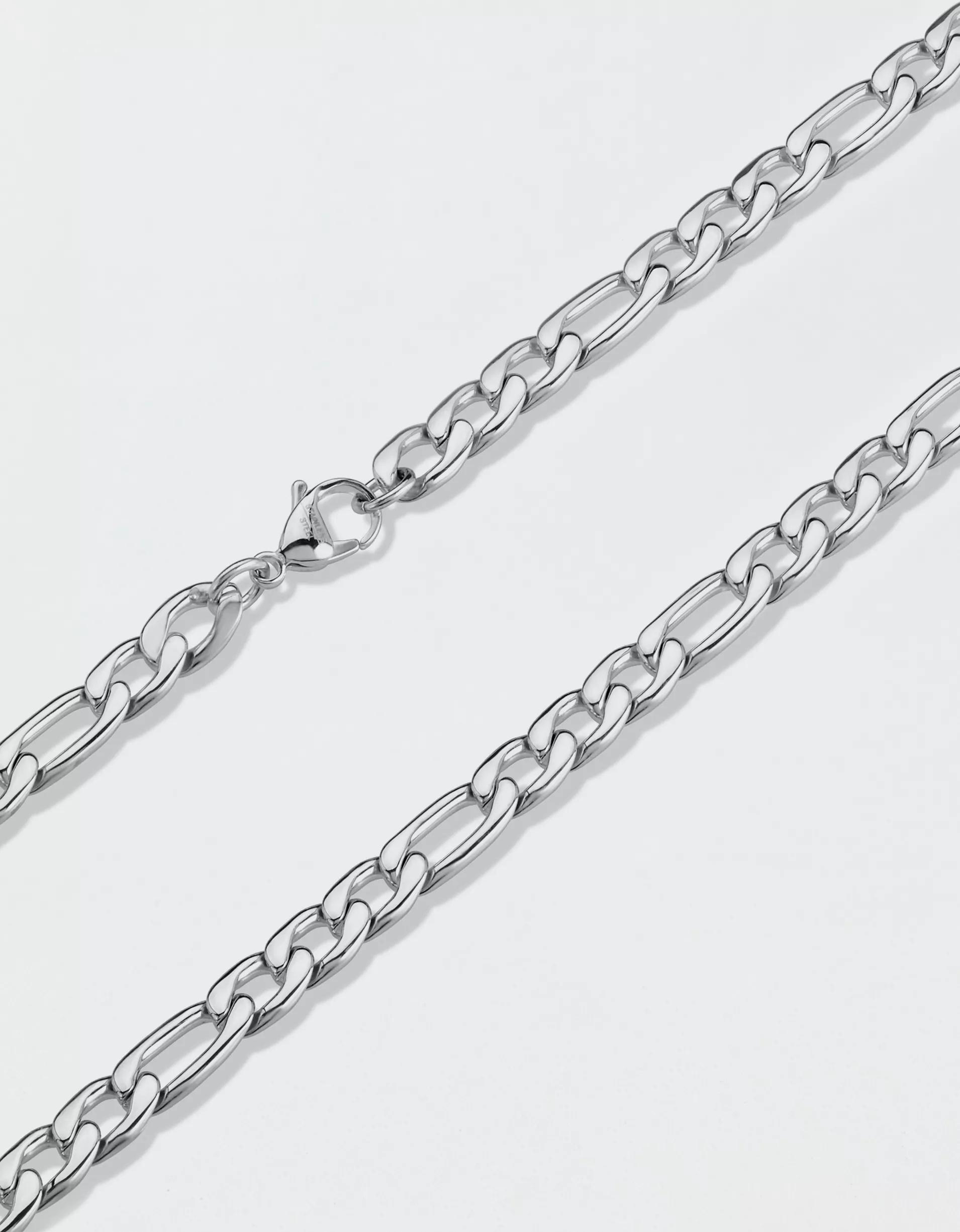 West Coast Jewelry Polished Stainless Steel Figaro Chain Necklace Product Image