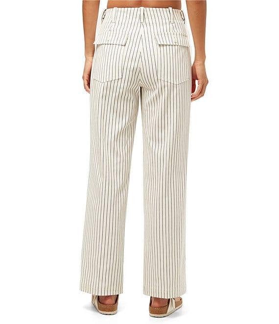 Trina Turk Antonia Stripe Print Mid Rise Straight Leg Pants Product Image