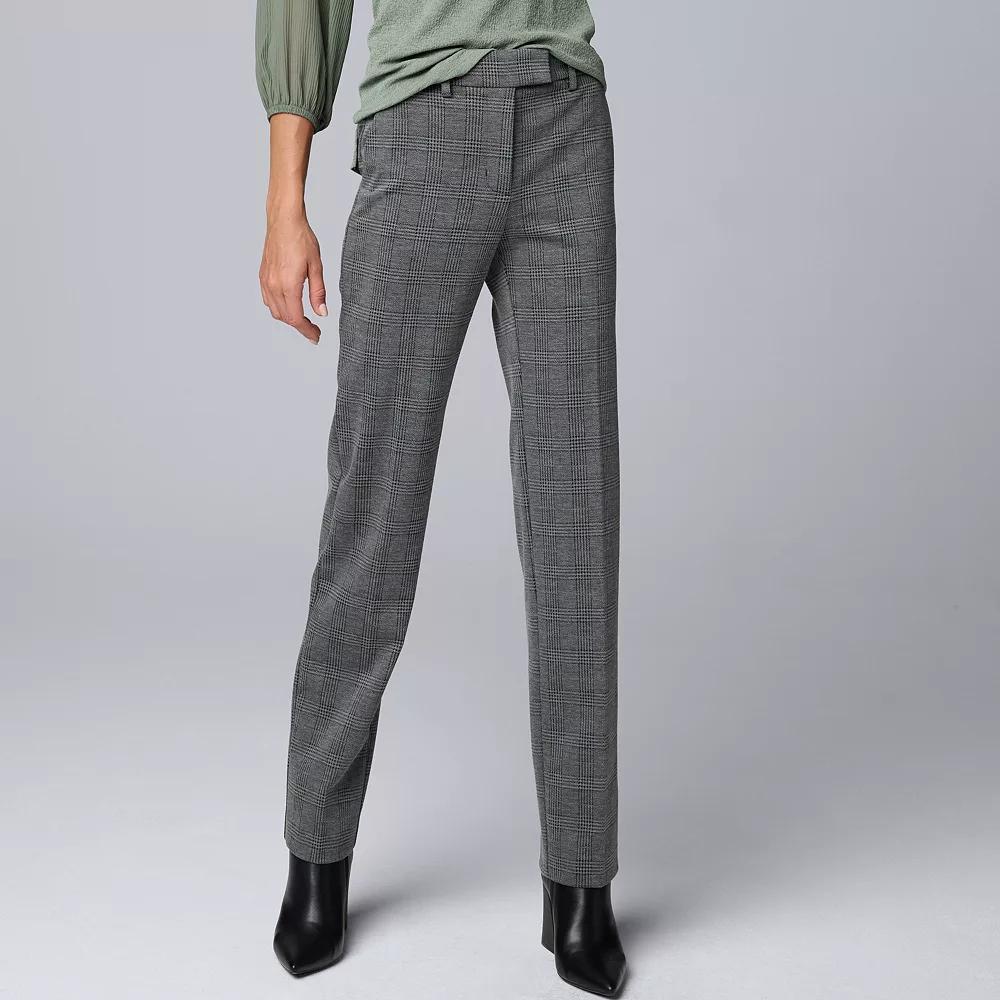 Women's Simply Vera Vera Wang High Rise Slim Straight Leg Trouser Pants,  Product Image