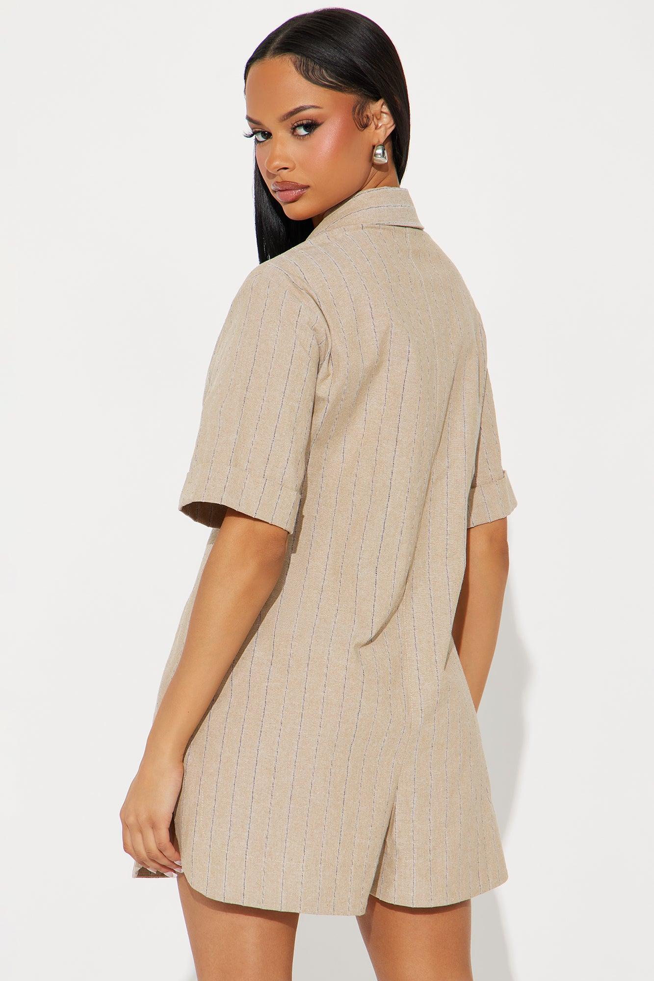 Living Good Linen Romper - Taupe Product Image