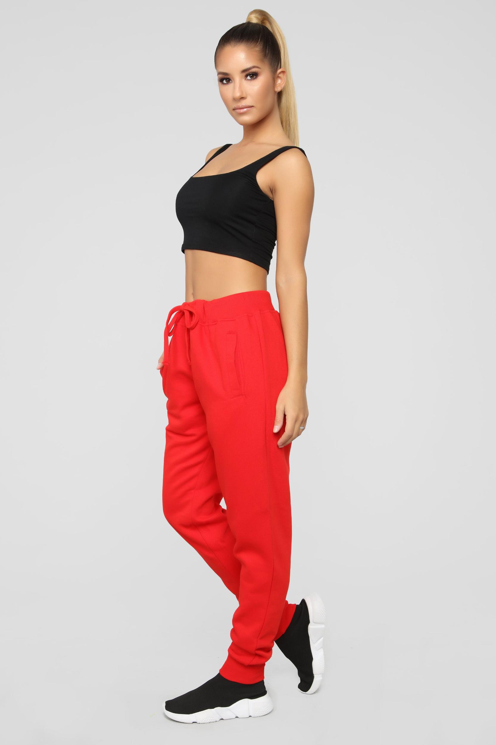 Stole Your Boyfriend's Oversized Jogger - Red Product Image