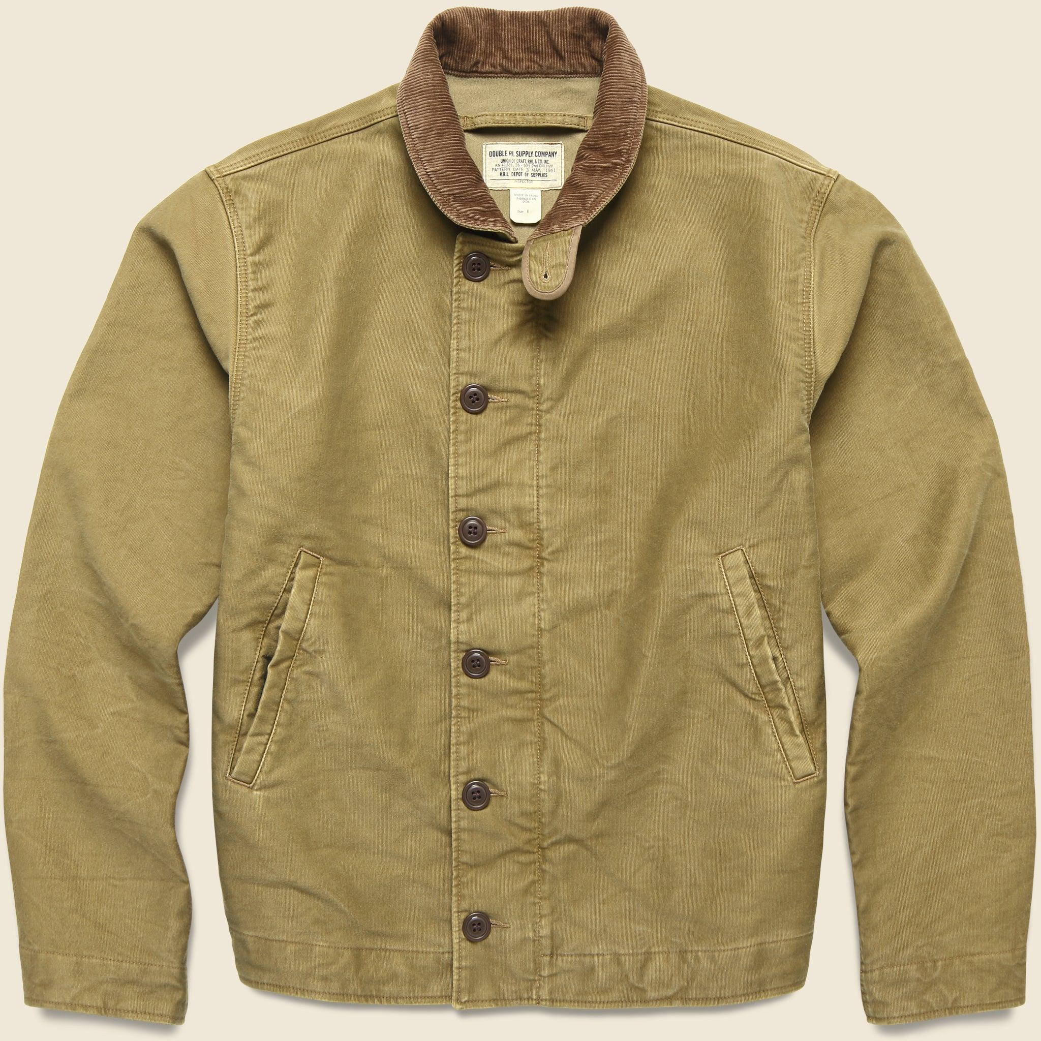 Corduroy Collar Deck Jacket - Khaki Product Image