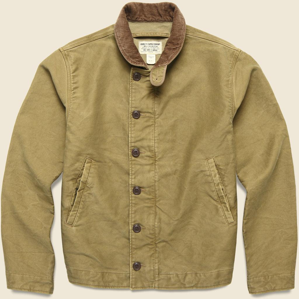 Corduroy Collar Deck Jacket - Khaki Product Image