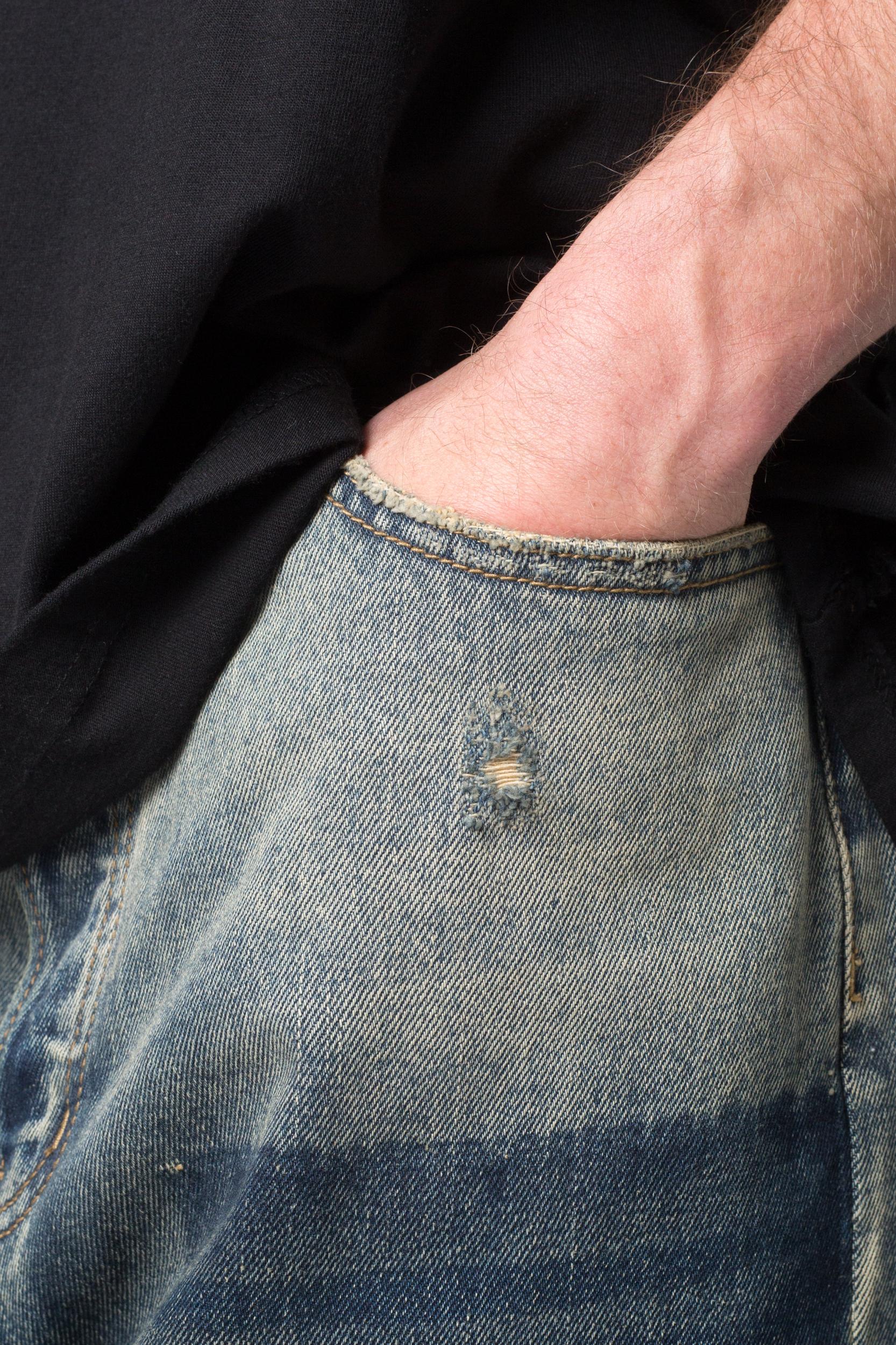 Ultra Baggy Shadow Patch Denim - Washed Light Blue Product Image