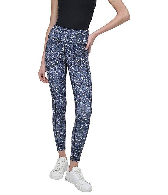 DKNY Sport by Donna Karen Elevate Interlock High Waist 7/8 Printed Fitness Leggings Product Image
