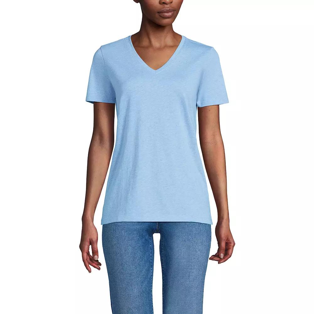 Women's Lands' End Relaxed-Fit Supima Cotton V-Neck Tee,  Product Image