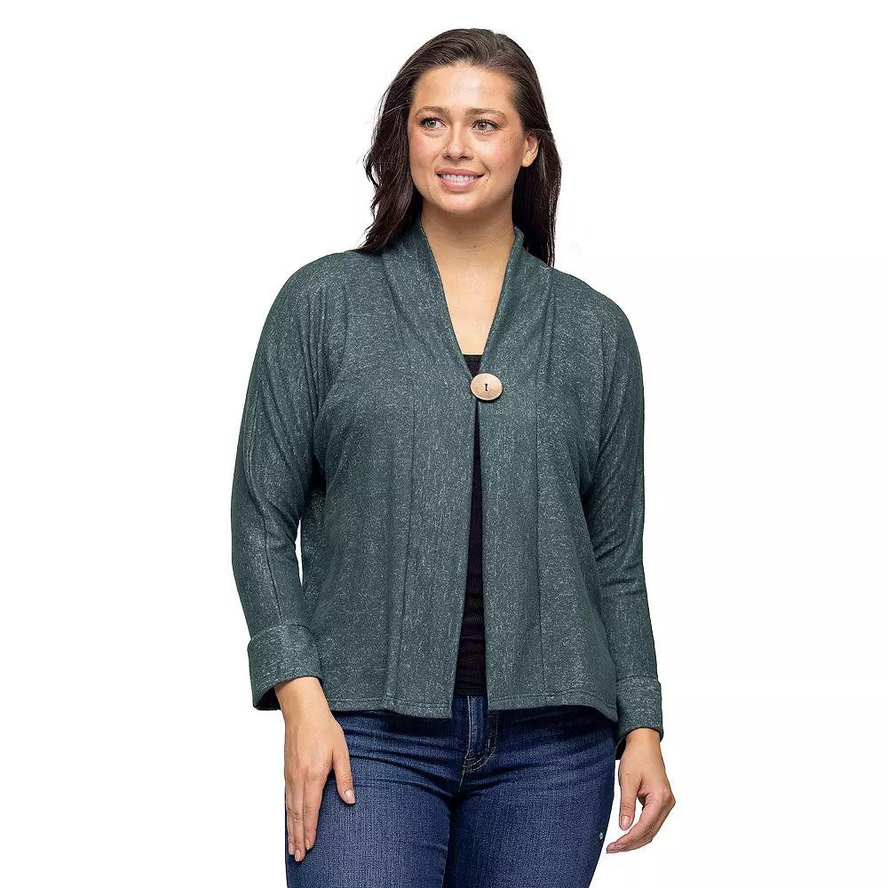 Women's 24Seven Comfort Apparel Single Button Cardigan,  Product Image