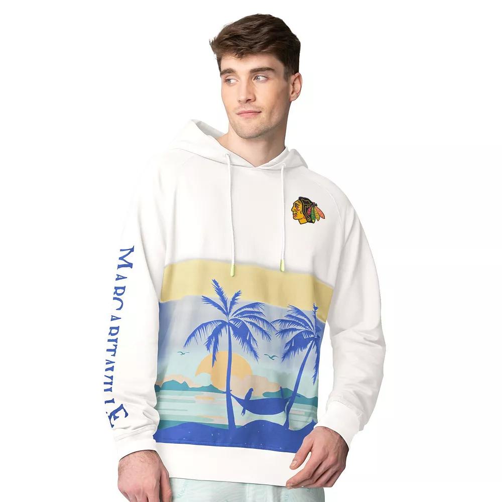 Men's Margaritaville Cream Chicago Blackhawks Island Dream Peached Pullover Hoodie,  Product Image