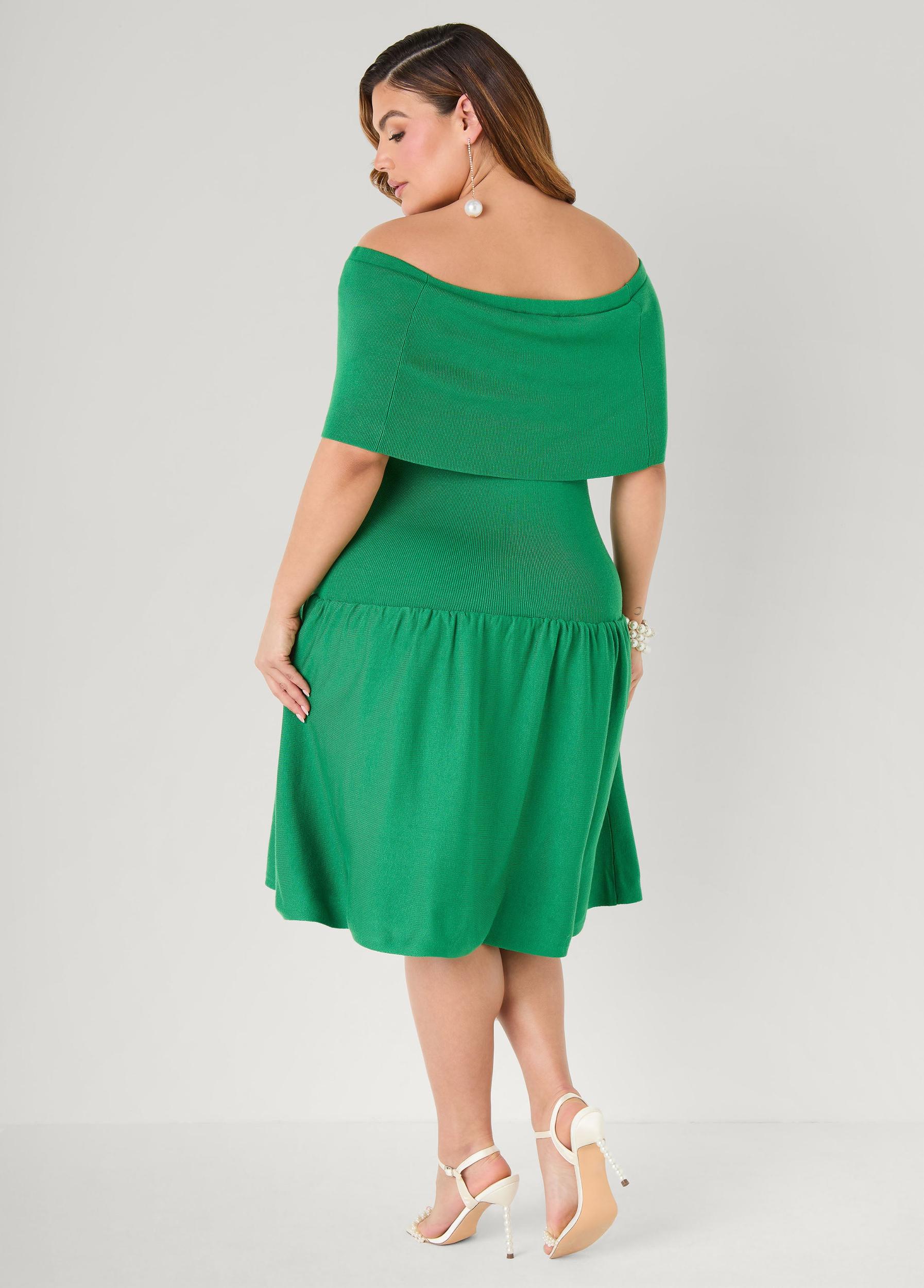 Off The Shoulder Sweater Dress Product Image