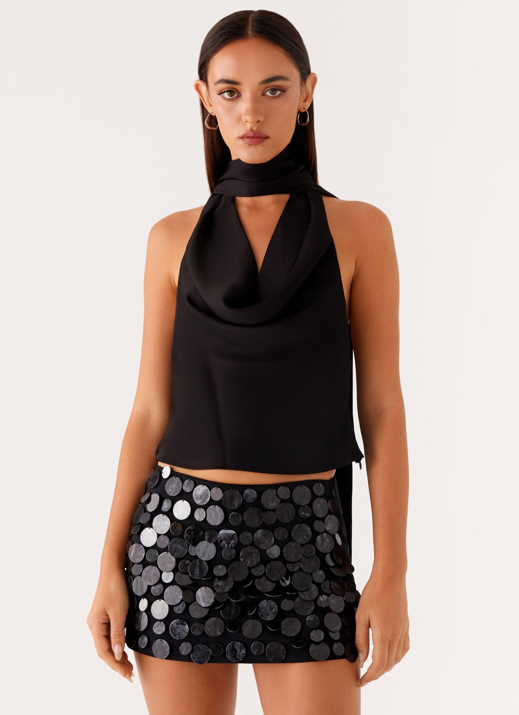 Catching Feelings Top - Black Product Image