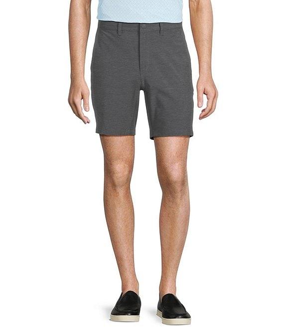 Roundtree & Yorke 7#double; Flat Front Performance Solid Texture Shorts Product Image