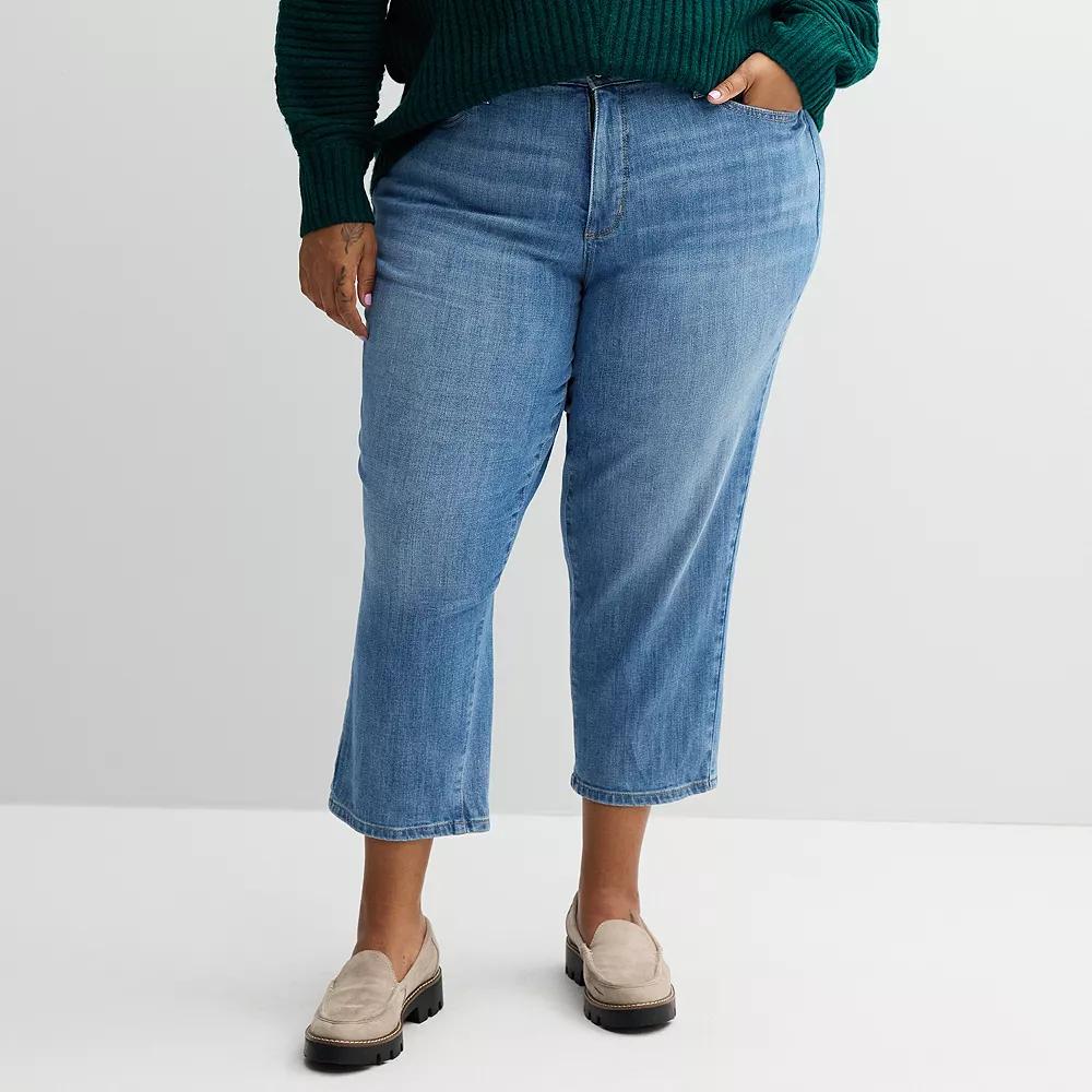 Plus Size Sonoma Goods For Life® Curvy Mid Rise Slim-Fit Ankle Jeans, Women's, Size: 22 W, Light Blue Product Image