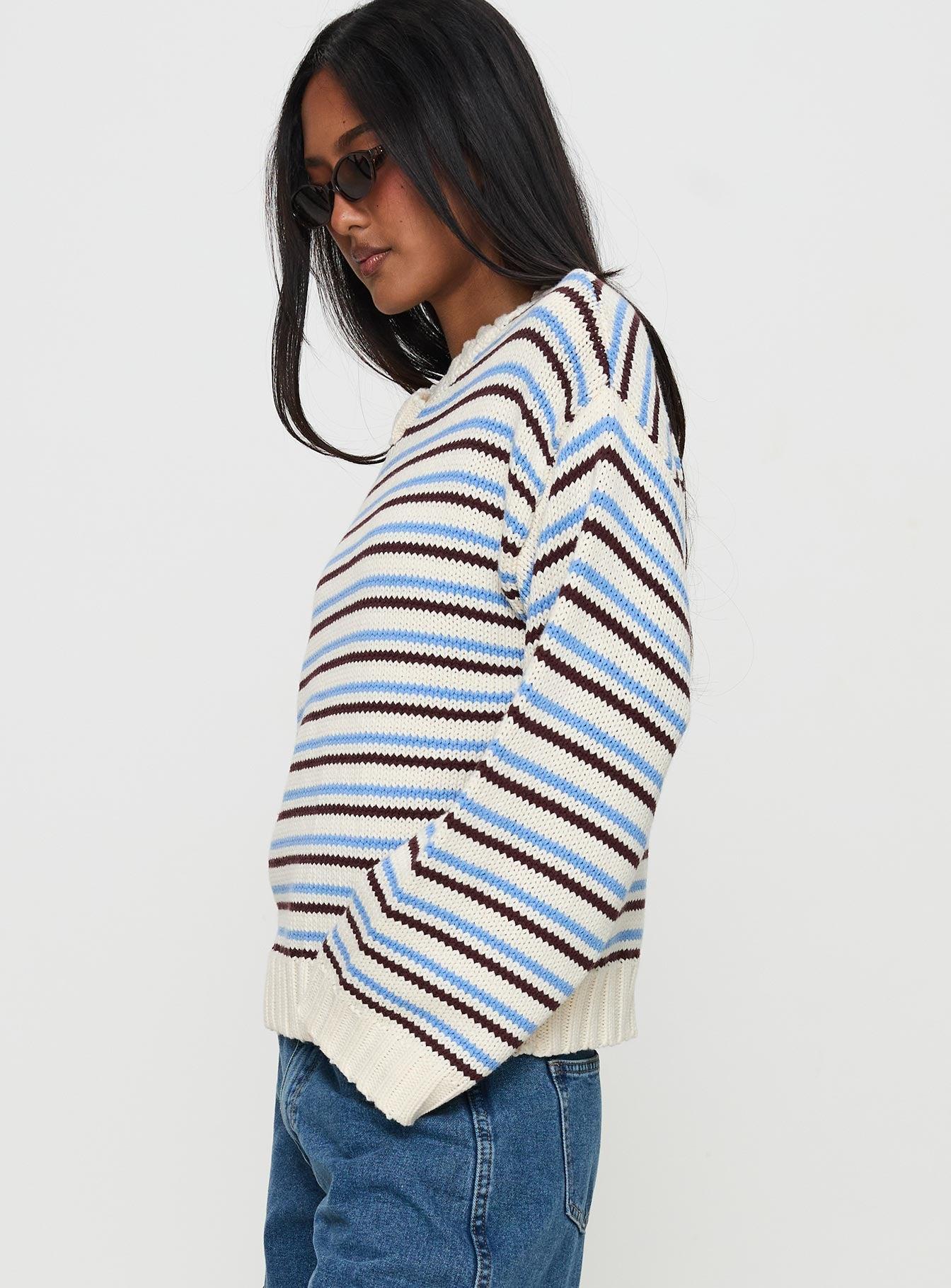 Karolyn Sweater Blue Stripe Product Image