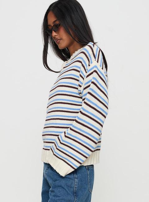 Karolyn Sweater Blue Stripe Product Image