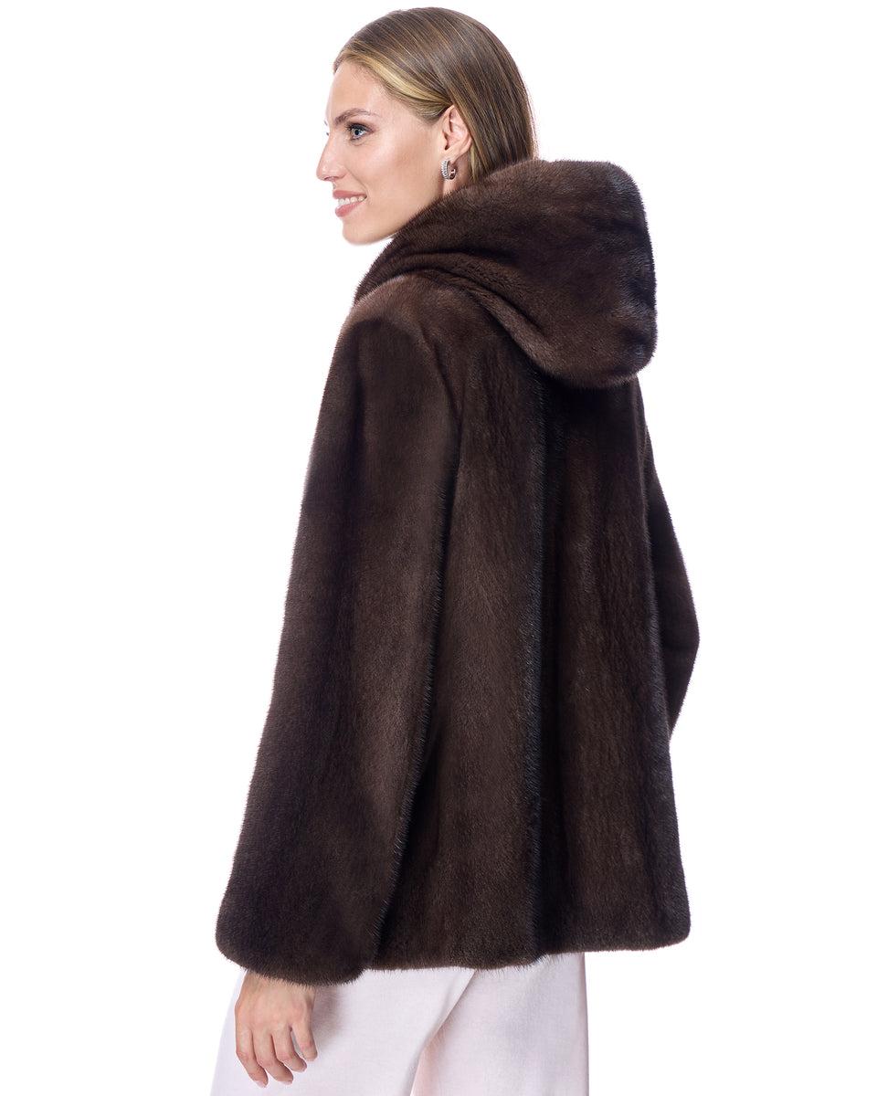 Hooded Mink Jacket Product Image