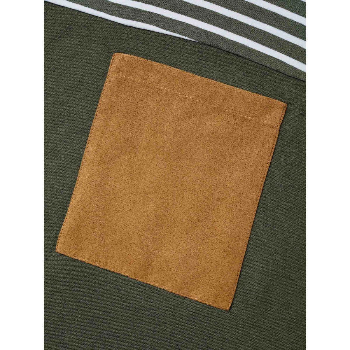 Plus Size Solid and Striped Flared Midi Dress ArmyGreen Women Casual Patchwork Knit Dresses Bloomchic 10/M Product Image