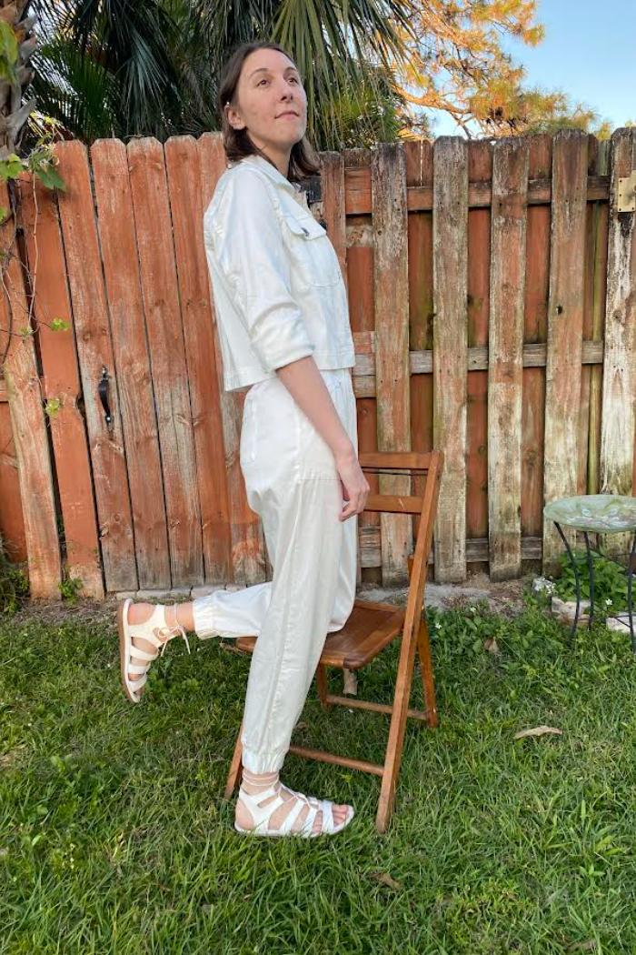 Elan White Jogger Pant Product Image