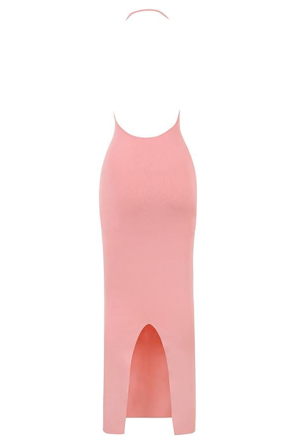 Camelia  apricot plunge maxi dress Product Image