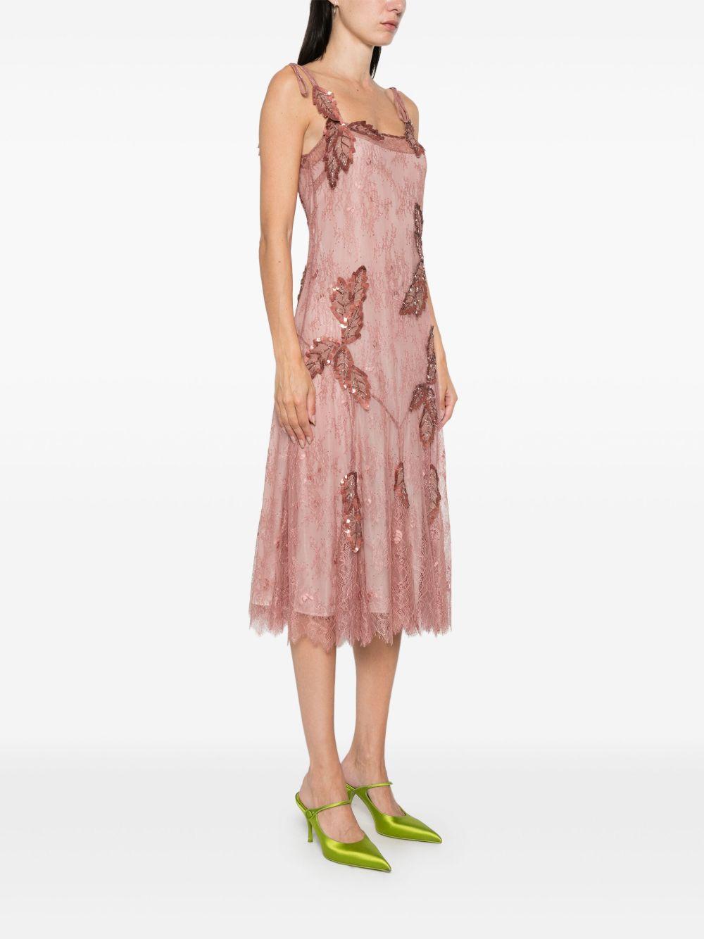 embroidery lace midi dress Product Image