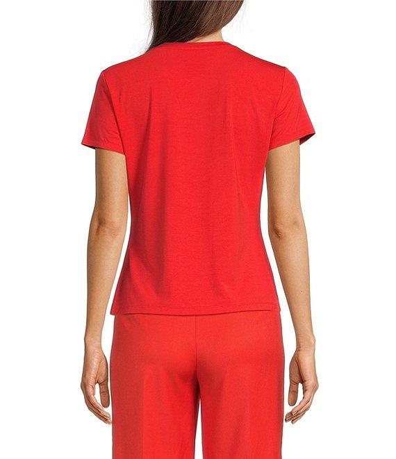 Alex Marie Ellen Crew Neck Short Sleeve Coordinating Jersey Knit Shirt Product Image