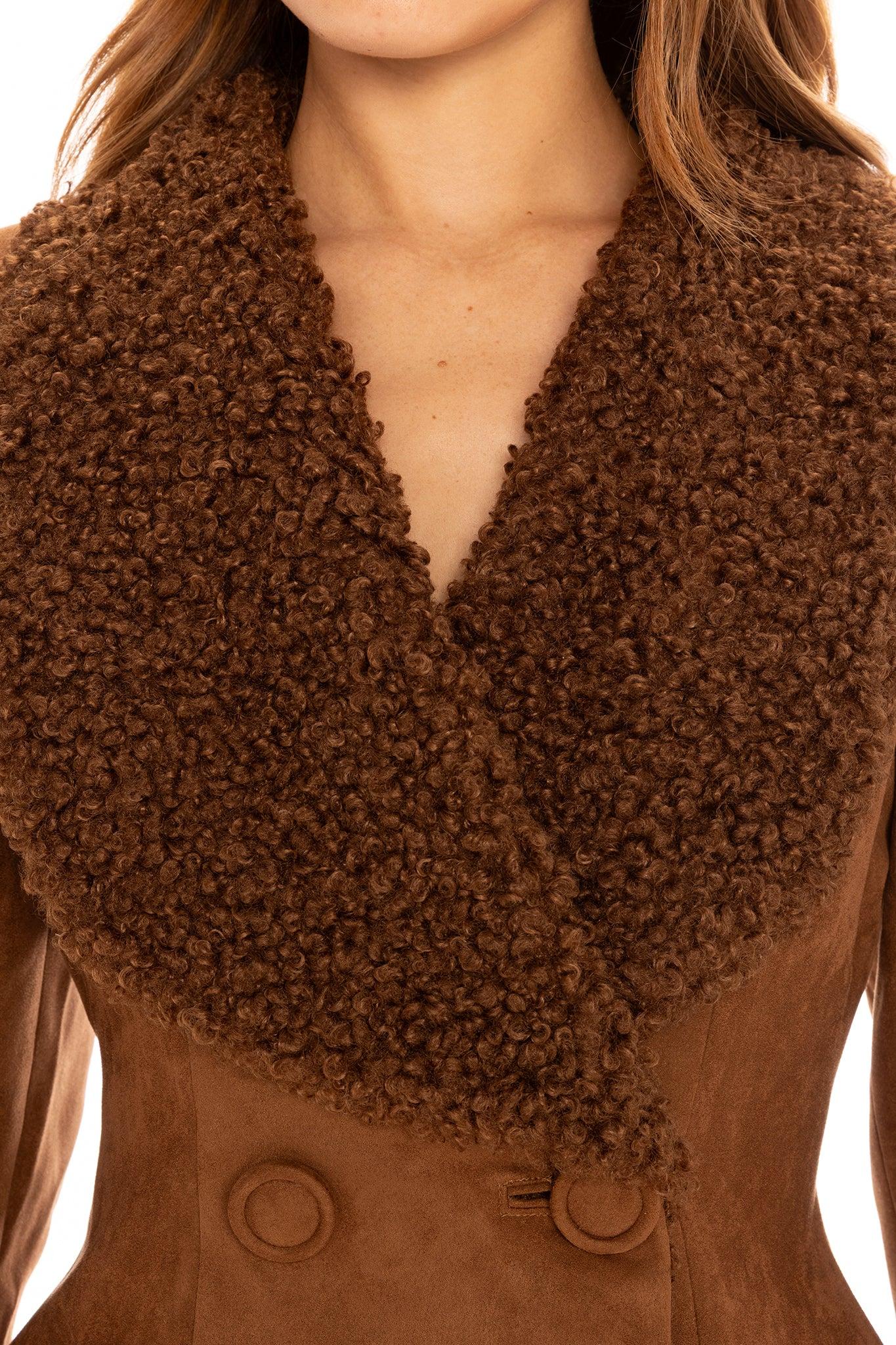 Celine Suede Coat (Brown) Product Image