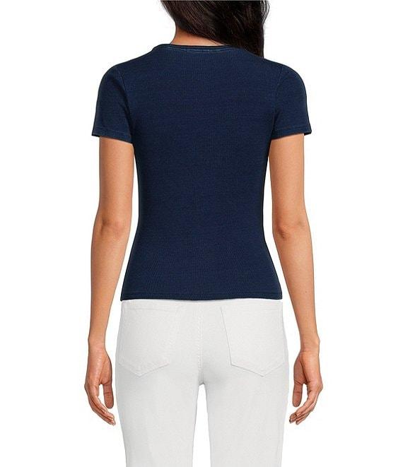 Good American Jeanius Crew Neck Short Sleeve Fitted Tee Product Image