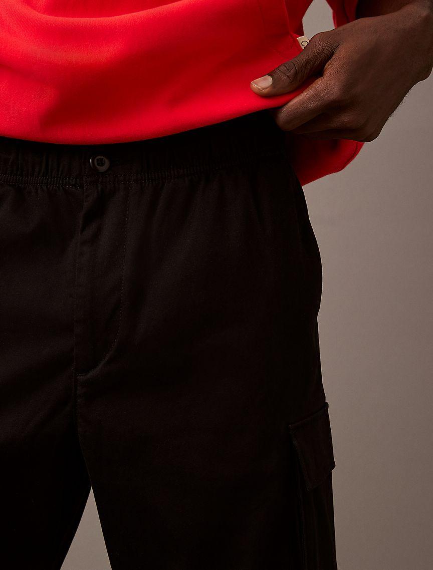Cotton Blend Straight Fit Cargo Pants Product Image