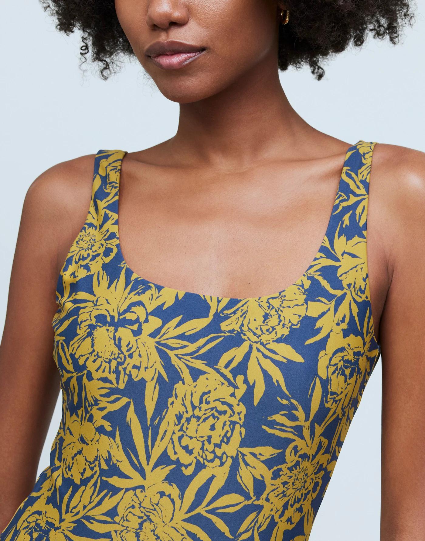 Scoop-Neck One-Piece Swimsuit in Floral Product Image