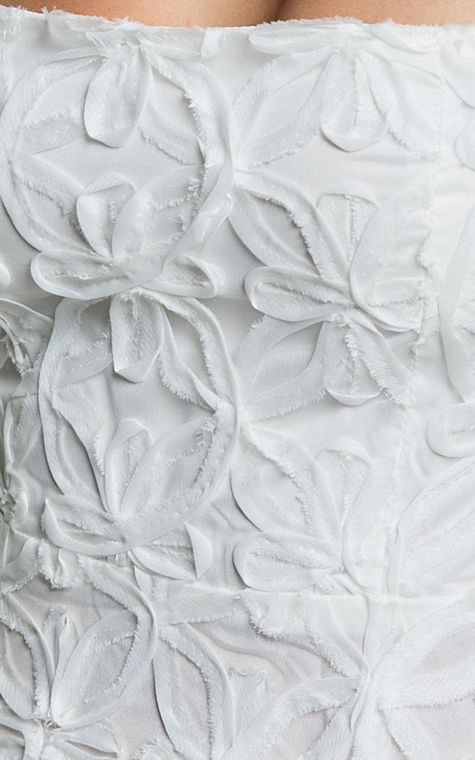 Clarissa Midi Dress - Square Neck Open Back A Line Dress in White Product Image