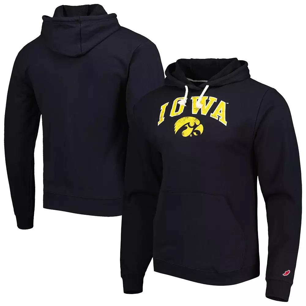 Men's League Collegiate Wear Black Iowa Hawkeyes Arch Essential Fleece Pullover Hoodie,  Product Image