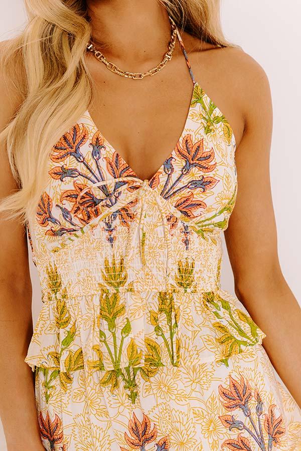 Sunshine And Sorbet Floral Smocked Tank Product Image