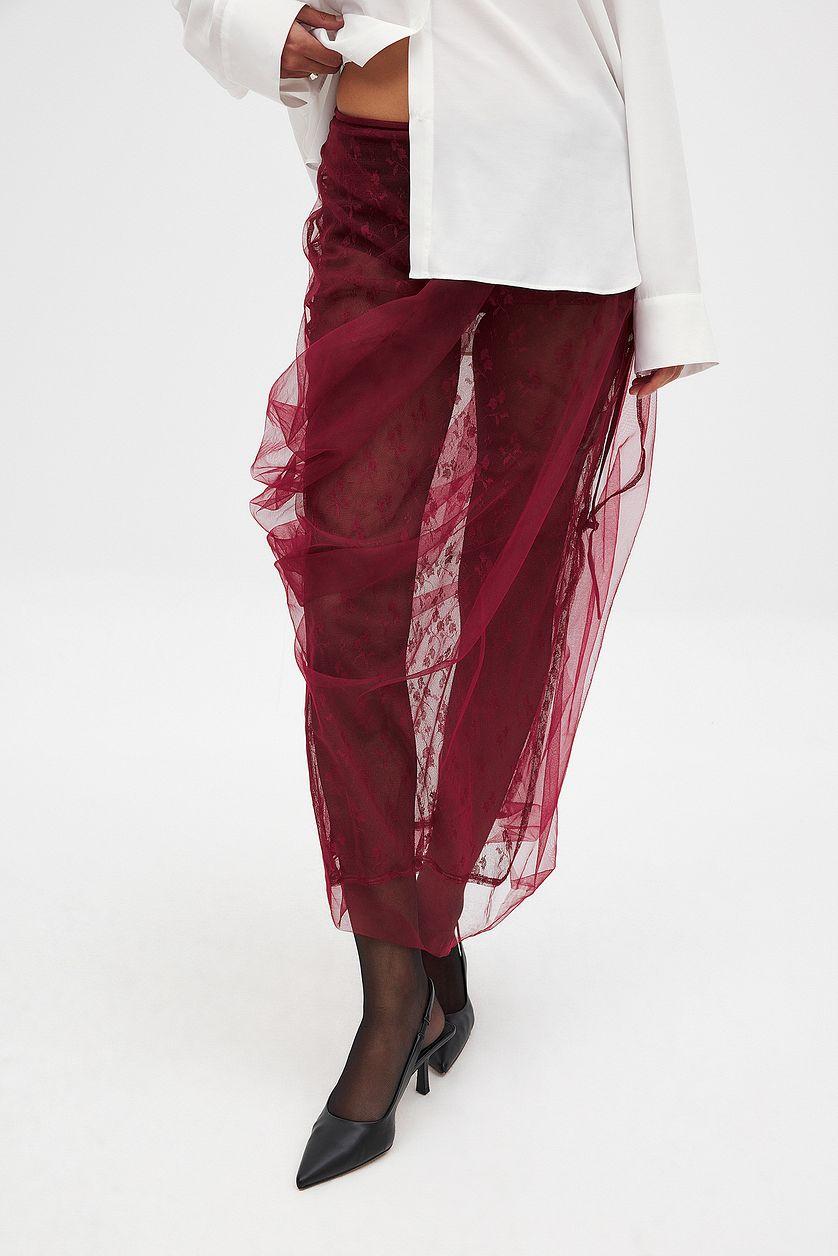 Draped Lace Skirt Product Image