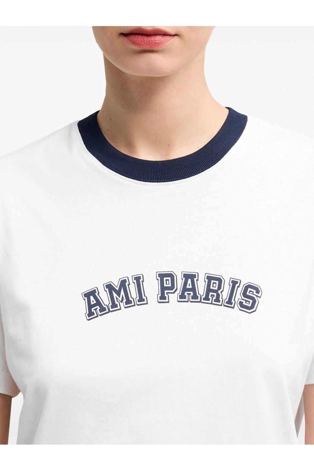 AMI ALEXANDRE MATTIUSSI Ami Paris Organic Cotton Logo Graphic T-shirt In White Product Image