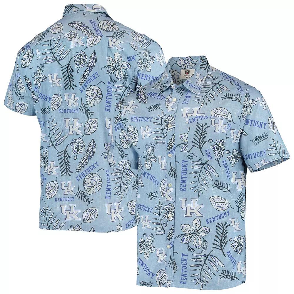 Men's Wes & Willy Light Blue Kentucky Wildcats Vintage Floral Button-Up Shirt,  Product Image