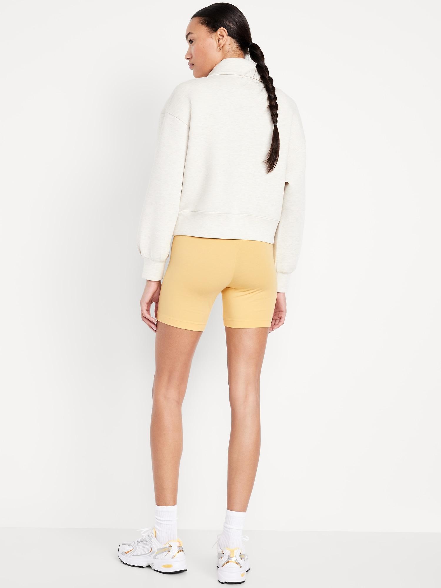 High-Waisted Jersey Biker Shorts -- 6-inch inseam Product Image