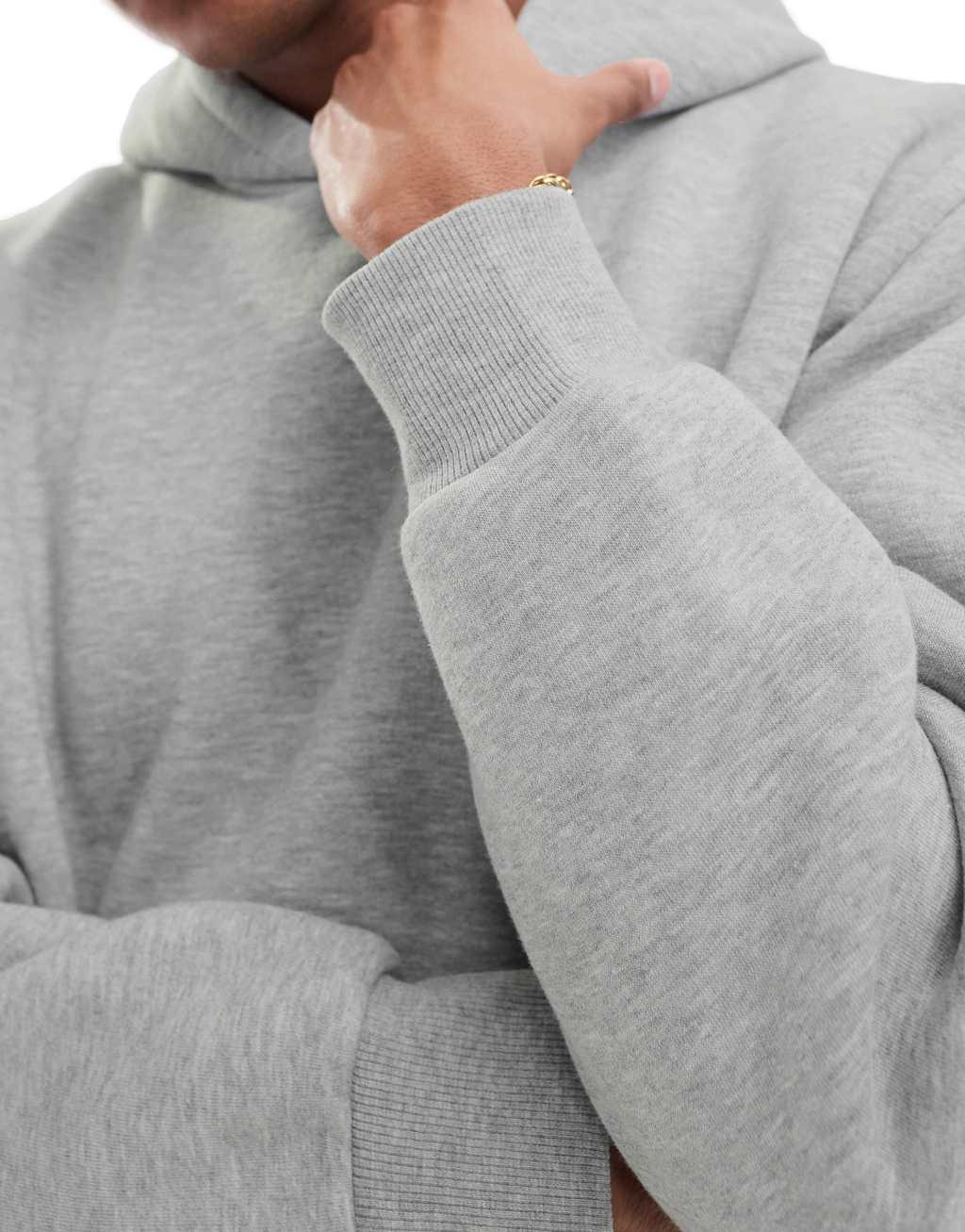 ASOS DESIGN boxy oversized hoodie in gray heather Product Image