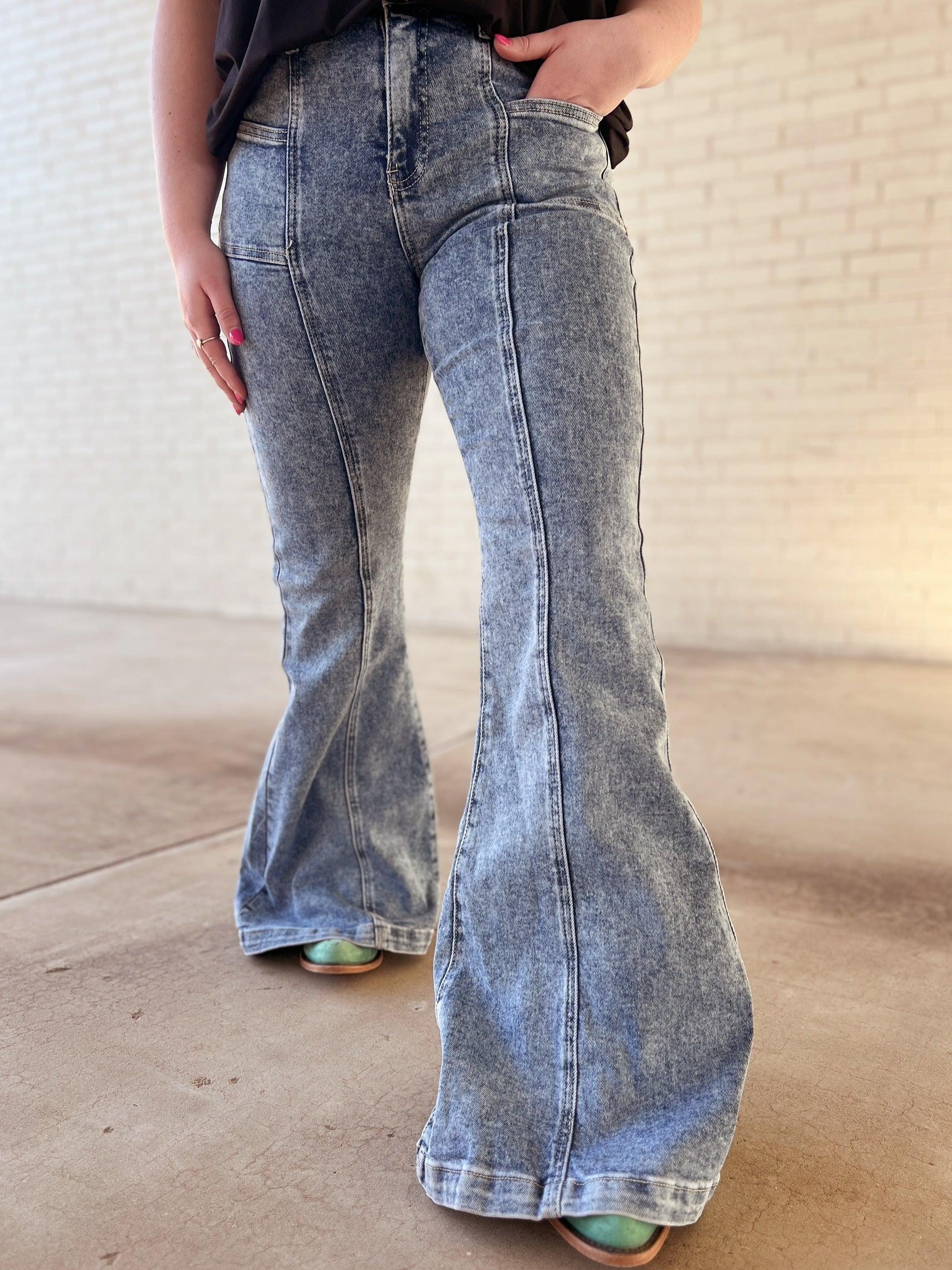 High Rise Tummy Control Bell Bottom With Outward Seam Product Image