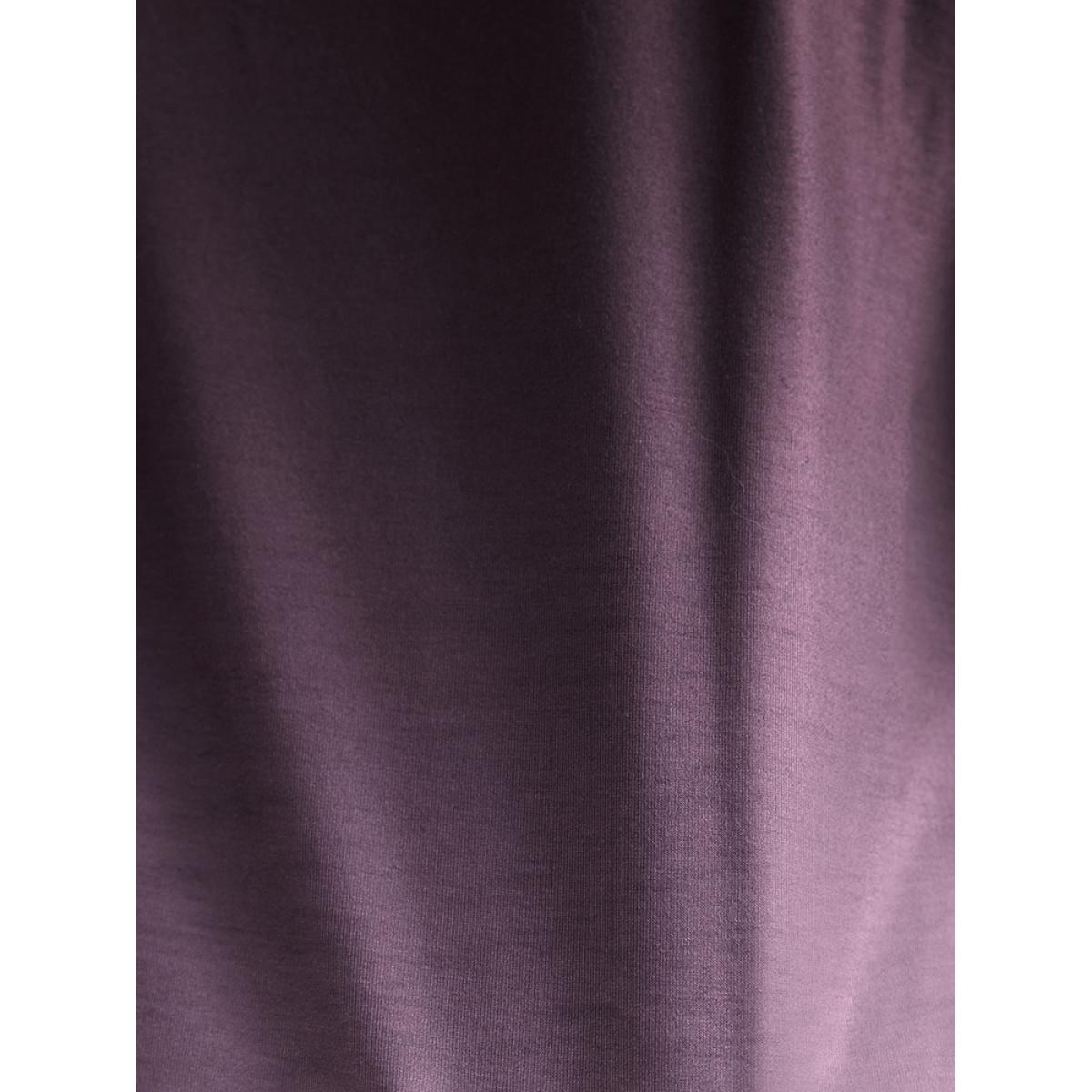 Plus Size Ombre V Neck Slightly Stretchy T-shirt Purple Women Casual Plain Ombre V-neck Everyday T-shirts BloomChic 10/M Product Image