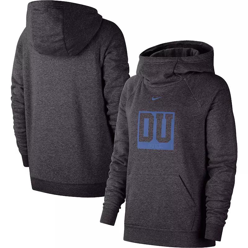 Women's Nike Charcoal Duke Blue Devils Essential Funnel Neck Raglan Pullover Hoodie,  Product Image