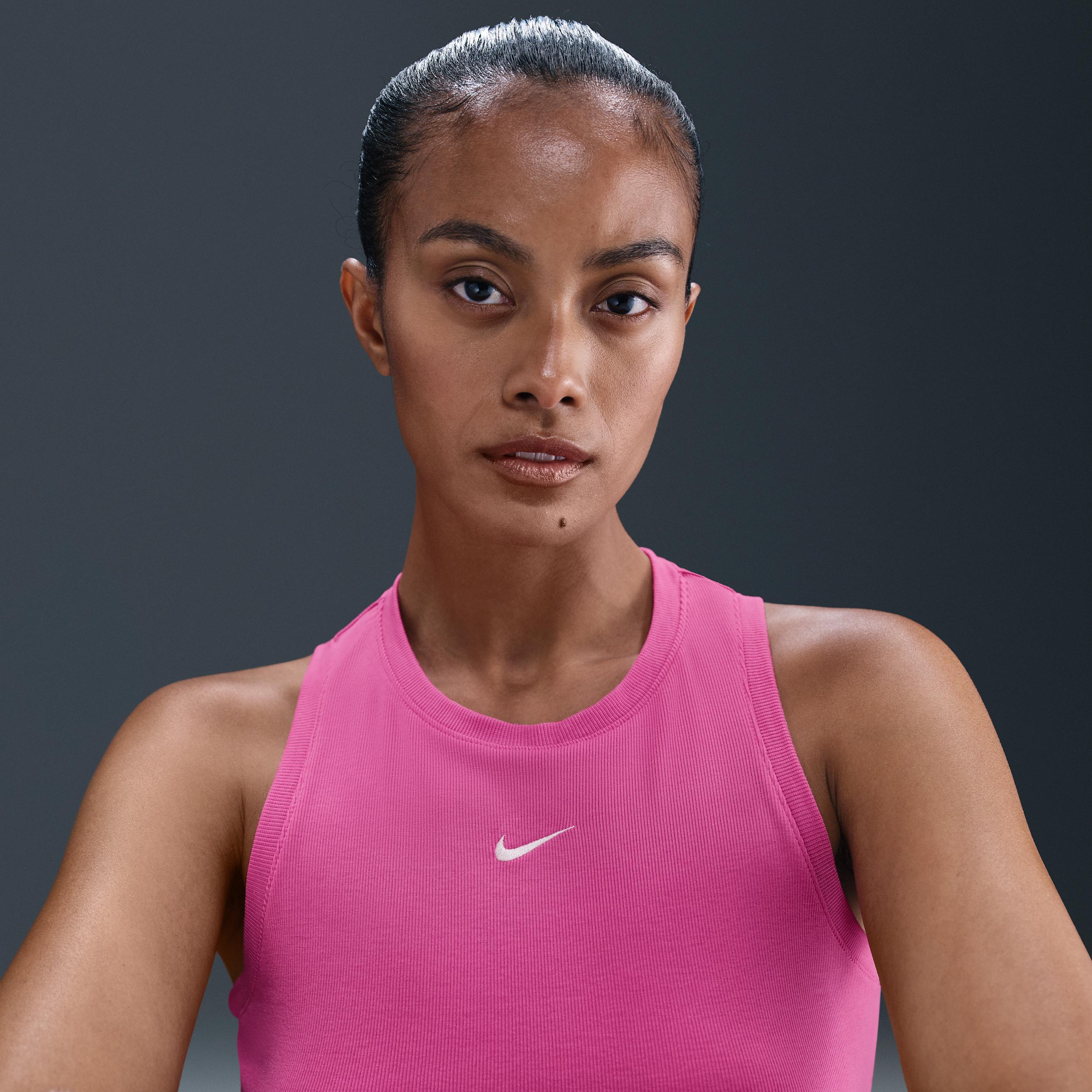 Womens Nike Sportswear Chill Knit Tight Cropped Mini-Rib Tank Top | FB8279-675 Product Image