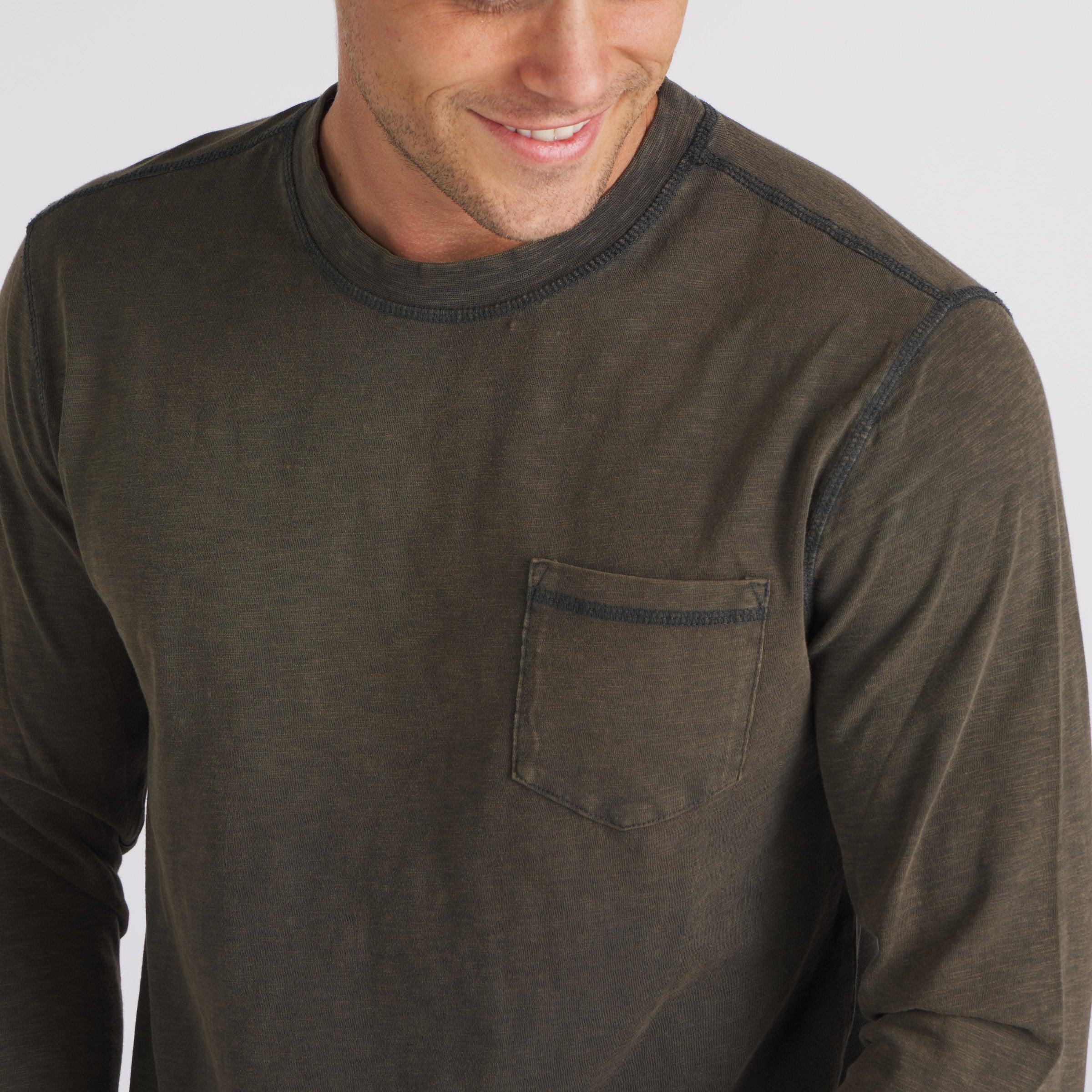 Hewitt Garment Dyed Pocket Tee - Washed Black Product Image