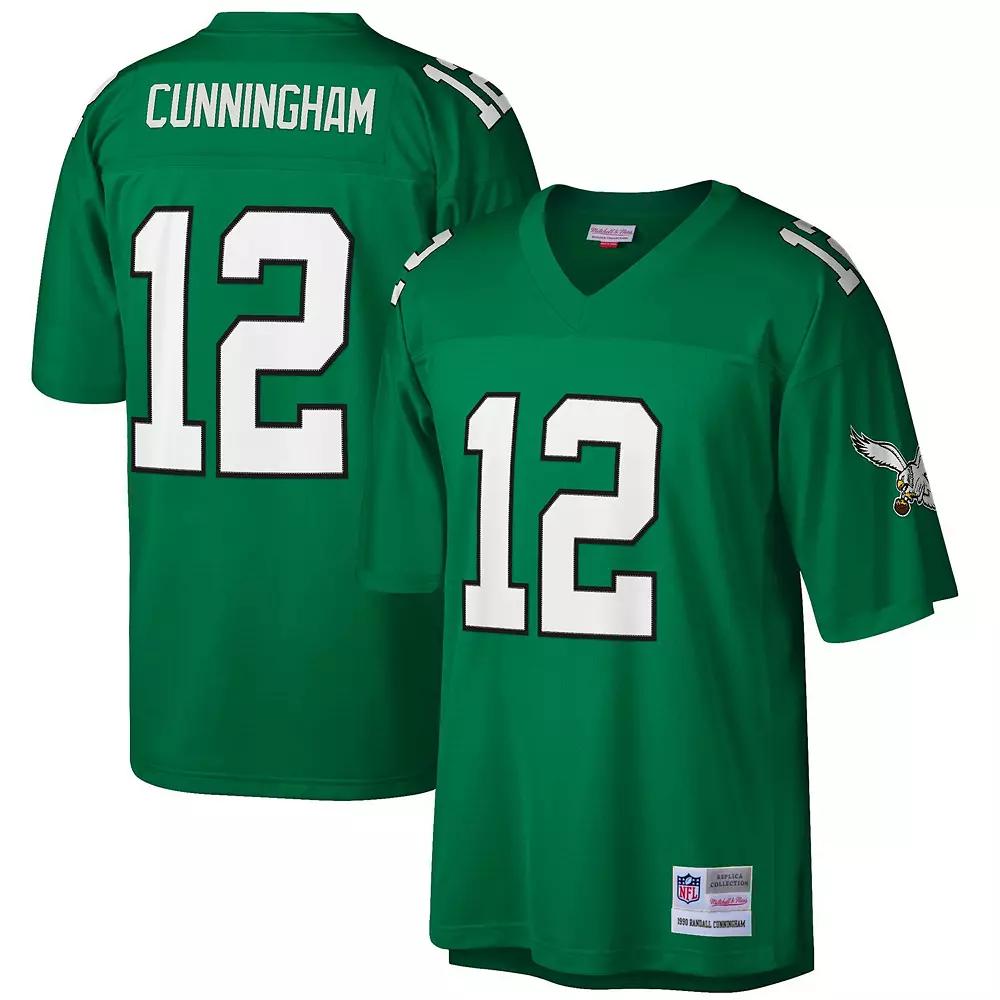 Men's Mitchell & Ness Randall Cunningham Kelly Green Philadelphia Eagles Big & Tall 1990 Retired Player Replica Jersey,  Product Image